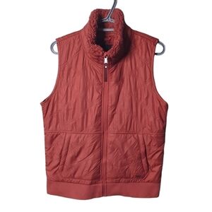 Prana Esla Vest Full‎ Zip Sherpa Lined Burnt Orange Size Medium